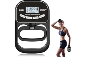 GOMETY Dynamómetro digital de mano, 396 lb/180 kg, con cable de carga USB, agarre inteligente y sensible, medidor de fuerza de agarre electrónico, pantalla LED grande (tinta)