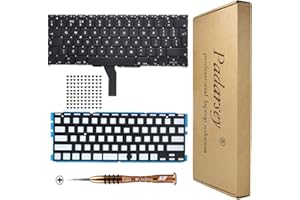 Pardarsey New Laptop Black Backlight Keyboard UK Layout Compatible For MacBook Air A1370 A1465 11-Inch 2011 2012 2013 2014 2015 MD711 MD712 MD223 MD224 MC968 MC969 with 80 PCE Screws+Screwdriver