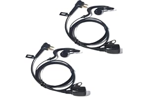 YNIBST Pinganillo para Walkie Talkie con Forma de G, Auriculares con Micrófono PTT, Compatible con Motorola de 2 Pines, para CP040, DP1400, GP68, GP88 y GP300 (2 Unidades)