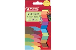 Kreda tablicowa Herlitz, 12 sztuk w wiszącym opakowaniu, różne kolory