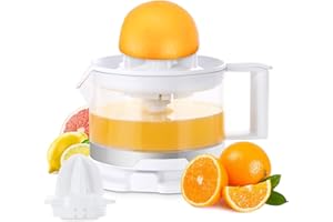 Homelux Zitronenpresse elektrisch 500ml Entsafter mit 2 Kegel Saftpresse elektrisch einstellbares Fruchtfleisch 45W Orangenpr