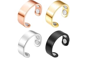 JazRvr Sömni Ring Damen Wechseljahre, Vital Ring mit Magnetfeldtherapie, 4 Magnetringe in Gold, Silber, Roségold und Schwarz, Reduziert Stress und Verbessert Schlafqualität