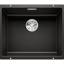 BLANCO SUBLINE Granitspüle – SILGRANIT Anthrazit, Edelstahl-Rahmen, Für 60 Cm Unterschränke