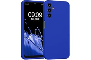 kwmobile Carcasa Compatible con Samsung Galaxy A14 5G Funda - Case TPU y Silicona con Interior de Microfibra - Suave Protector antigolpes para móvil - Azul báltico