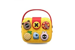 Richgv Borsa a tracolla per bambini, borsa a tracolla leggera, borsa per bambina, facile da pulire, simpatica borsa per bambini con fibbie per cartoni animati fai-da-teanimados DIY