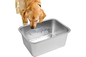 Sbayool 11.4 L Stainless Steel Dog Bowls, Extra Large Dog Water Bowl for Medium to Large Dogs, Durable Dog Food Bowls Anti Fall and Easy to Clean Heavy Duty Insulated 36 * 27 * 15cm