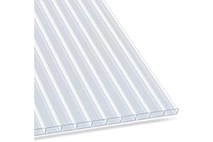 KARAT - Plaque creuse en PVC translucide - Panneau alvéolaire pour construire serre, véranda - Plaque alvéolaire résistant aux intempéries - Kit de 14 Panneaux 60,5 x 121 cm à 6 mm d'épaisseur