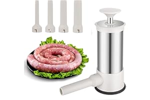 YUSHENGTAI Wurstfüller Edelstahl, Manuelle Wurstfüllmaschine, Wurstfüller Wurstmaschine für den Haushalt, Wurstmaschine mit 4 Wurströhren, Machen Sie Köstliche Würstchen