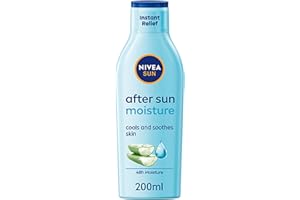 NIVEA SUN After Sun Moisturising Soothing Lotion (200ml), Cooling NIVEA After Sun, Naturally Soothing Lotion with 24 Hour Effectiveness, Aftersun Aloe Vera