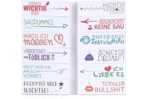 MEJOSER 600 Blätter Lustige Haftnotizen (12 Muster x 50 Blatt) - Bunte Klebezettel für Studenten - als Büro Gadgets zum Markieren und Geschenk Idee