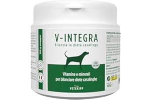 V-INTEGRA Perro Anciano - Suplemento Completo Rico en Vitaminas y Minerales para la Dieta Casera y Barf de Los Perros - 500g - Made in Italy
