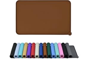 Reopet Silicone Pet Feeding Mat, Waterproof Dog Cat Food Mat with Raised Edges, Dog Cat Water Bowl Placemats, Dog Cat Feeding Mats for Food and Water Prevent Spill, Multiple Colors & Sizes for Pets