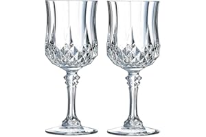 CALLE DEL REGALO Juego de 6 copas de vino talladas, Cristal D'Arques, un juego de copas elegante para regalar en todas las ocasiones