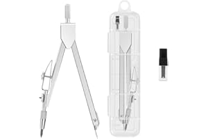 KALIONE Metal Compass for Geometry Math Compass with Extra Refills Compass Drawing Tool Drafting Drawing Compass for Students Office School Supplies