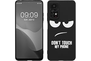 kwmobile Carcasa Compatible con Xiaomi Redmi Note 11 Pro/Note 11 Pro (5G) / Note 12 Pro (4G) - Funda móvil TPU - Don't Touch my Phone Blanco/Negro