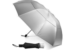 Kalolary 62in Ombrello da Golf Extra Large Ombrello Pieghevole Antipioggia Compatto Oversize, Doppio Baldacchino Ventilato Ombrellone da Viaggio Impermeabile per Donne e Uomini Uso