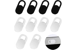 Sumajuc Webcam Cover,10PCS Laptop Camera Cover Slider,Iphone,Ipad,Mac,Pc Camera Cover For Privacy and Security Computer Front Lens Sticker(6 Black,4 White)