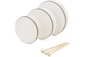 JOIKIT 3 Pack 6, 7, 8 Inch Hand Drum Set, Frame Drum with Beater, Wood Frame Drums with Drum Sticks for Music, Instrument