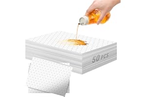 Gemsaya 50PCS Universal Absorbent Oil Mat, 35x25cm Multi Purpose Maintenance Absorb Oil Spill Pads, Oils Water Coolants Spill Mat General Use Absorbing Sheets for Home Garage Basement Kitchen, White