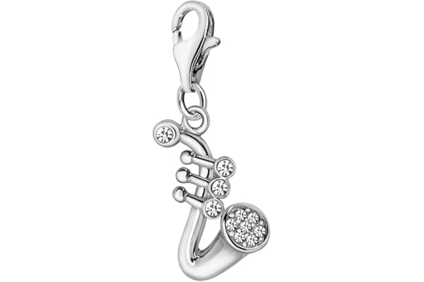 Quiges Charm Pendentif en Argent 925 Instruments de Musique avec Fermoir