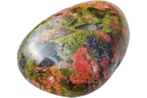 ‎ERLIWAY Unakite-Heilkristallsteine, 1,25–2,0 Zoll, große Reiki-Heilsteine, natürlich getrommelte, polierte Steine für Energie-Hexerei-Therapie-Meditation