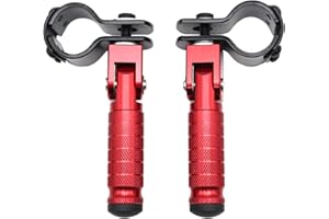 ZSDTRP M8 Motorbike Foot Rests Motorbike Foldable Foot Pegs Front Footpeg Rear Footpeg Electric Car Anti-Skid Rearsets Folded Footrest Bicycle 90 Degree Fixed Folding Passenger Pedal Supports (Red)