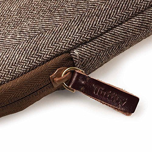 Tuff-Luv Herringbone Tweedtasche Hülle für 15″ (Laptops Macbook Air Pro Retina , Dell Inspiron , Toshiba, HP Chromebook Envy Pavilion / Spectre / Essential, Sony Vaio) – braun - 3