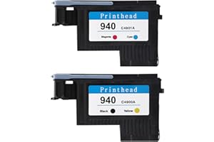 DENASH Cabezales de impresión para HP 940 C4900A C4901A para la Serie 8000 8500, Cabezal de impresión Impresión Suave Sin Atascos de Papel Cabezales de impresión de inyección de Tinta (CMYK)