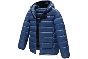 L SERVER Doudoune Enfant Garçon à Capuche Chaud Coupe-vent Manteau Fille Elégante Légère Veste Sport Blouson Hiver Vêtements