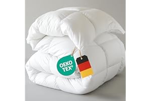‎KNERST Bettdecke 135x200 - Federbettdecke Winterdecke mit Daunen & Federn - Extra Warm & Flauschig - Bettdecke Winter Waschbar & Atmungsaktiv - Daunendecke Ökotex Zertifiziert