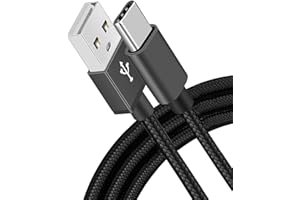 HUMPUN USB C Cable 3M, Type C Cable 10ft PS5 Controller Fast Charging USB C Charger cable, Nylon Braided USB Type C Cable Compatible with Samsung S21/ S20/ S10/ S9/ S8, Pixel, Huawei mobile cable, Black