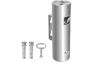 SUQURTOM Aschenbecher Wandmontage, Aschenbecher Edelstahl Wandaschenbecher mit Schloss (flaches Oberseite)