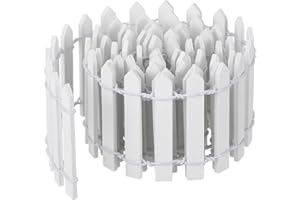 Bewudy 1 Stück Miniatur Zaun Gartendekor, 90x5cm Miniatur Zaun Gartenzaun Holz Miniaturzaun Aus Holz Mini Gartenmöbel Wichtel Holzzaun Zum Basteln Terrarium Puppen DIY-Dekor (Weiß)