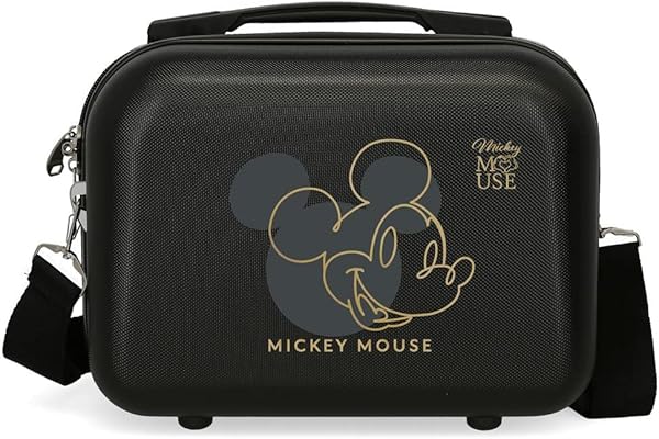Moleskine Disney Mickey Outline Trousse de Toilette Adaptable avec bandoulière Noir 29 x 21 x 15 cm Rigide ABS 9,14 L 0,6 kg, Noir, Trousse Adaptable avec bandoulière