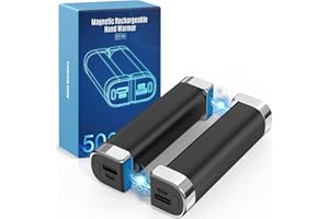 Galros Scaldamani Ricaricabile, 5000mAh*2 Scaldamani Riutilizzabile Elettrico Portatile/Power Bank, 2 in 1 USB Scaldamani Magnetici a Batteria Regalo Caldo per Donne e Uomini
