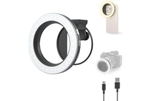 SMALLRIG Vibe P30 Ring LED Videoleuchte, kompaktes Bi Color Licht mit Hohem CRI ≥90, für 67mm Telefonhalterungen/Objektive, zur Inhaltserstellung, Universelles Gewinde Filteradapter-Kit - 5203