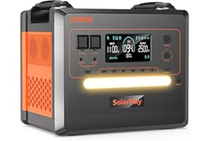 SUPERPLAY SolarPlay Estacion de energia portatil 2500W, 2300Wh Generador solar portatil Batería LiFePO4 Generador electrico,para Camping,Autocaravana,RV,Viajes,Emergencia por Fallo de (2500W)