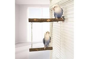 ZYYRSS Wooden Bird Swing Perch Toys, Parrots Cage Toys, Parakeet Parrot Swing Chewing Hanging Toys Bird Cage Toys for Small Parrots, Macaws, Parakeets, Conures, Cockatiel, Budgie