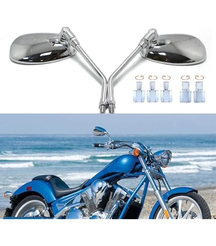 Specchietti Retrovisori Universali Cromati Personalizzati Per Moto Per Kawasaki Honda Suzuki Kawasaki Ducati BMW VT VTX Street - Foto 13