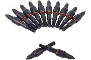 ELONG OUTDOOR Lot de 12 pièces / 24 pièces - Noir - Vis - Flèches de tir à l'arc - Pointes sauvages - Arbalète - Pointe de flèche pour aiming pratique, chasse, cibles de précision, tir (12 pièces/24 pièces)