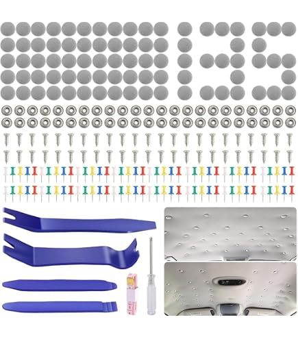 Kit De 90 Rivets De Réparation Pour Ciel De Toit De Voiture - Universal Gris Avec Tournevis