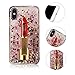 Produktbild iPhone X Hülle, QianYang Transparent Glitzer TPU Silikon Schutzhülle für iPhone 10 / iPhone X Handyhülle Crystal Kristall Glänzend Case Cover Handy Protektiv Anti-Kratzer Tasche Schale - Lippenstift