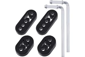 Mardatt 6 Pcs 2/4 Holes Exhaust Hanger Rubber Muffler Hanger with 90 Degree Exhaust Hanger Rod, Insulator Muffler Bracket Mount for Car Truck Jeep