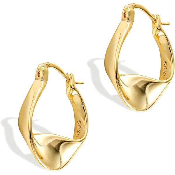 Orecchini Cerchio Argento 925 ALEXCRAFT - Placcatura Oro 14K, Cerchietti Piccoli Con Confezione Regalo - Foto 3