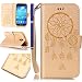 Produktbild FESELE Traumfänger Glitzer Bling Lederhülle für [Samsung Galaxy S4 Mini] Leder-Mappen-Karten-Slot-Abdeckung im Bookstyle mit Standfunktion, Samsung Galaxy S4 Mini Strass Diamant Malerei Brieftasche H
