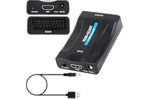 ODDMART HDMI to SCART Converter with USB Cable, HDMI to SCART Adapter Support 1080P/720P HD Video Audio Signals to Analog SCA CVBS Signal for PS3 PS4 Xbox PS3 PS4 Xbox Old TV SKY Blu-Ray Player DVD