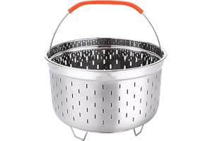 duhe189014 Panier À Vapeur Panier À Vapeur en Acier Inoxydable Tamis pour Casseroles Et Autocuiseurs, avec Poignée en Silicone pour Autocuiseurs Cuire À La Vapeur des Légumes, des Fruits, des accepted