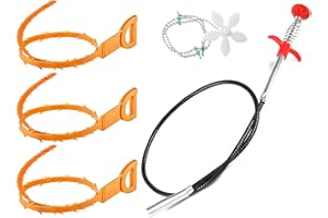 DKBT Drain Unblocker Tools 5 Pcs Spring Pipe Dredging Tool Sink Unblocker Tool Plug Unblocker Drain Hair Clog Remover Reusable Drain Cleaning Snake Brush Hair Catcher for Kitchen Sink Shower Sewer