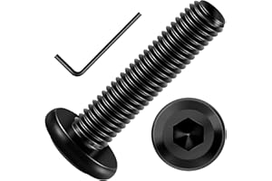 ORTAVA 20 szt śrub M5 x 30, Śruby z łbem Sześciokątnym, Stal Szlachetna A2 V2A, Pełny Gwint, Czarny Tlenek, W Zestawie Klucz Sześciokątny