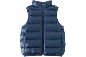 MEIHAOYIT Daunenjacke Mädchen Winterjacke Einfarbig Tanktops Unisex Leichte Fleecejacke Dicke Winterjacke Reißverschluss Kinderjacke Stehkragen Oberteile Outdoorjacke Casual Weste mit Taschen 2-11 Jahre